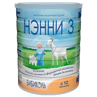Сухой Молочный Напиток на основе Козьего Молока Нэнни 3 с 12 месяцев 800г Бибиколь 67830 1